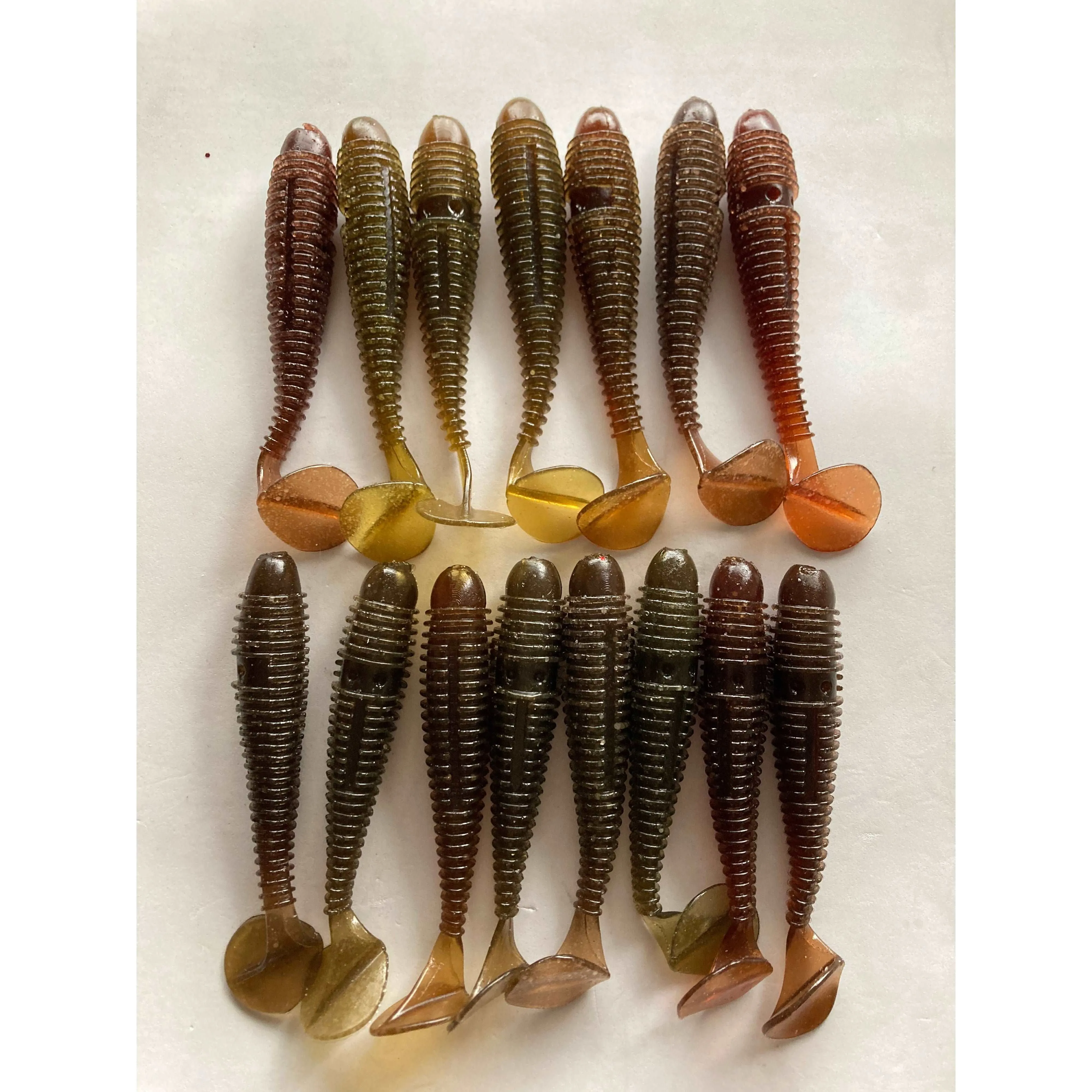 15x Soft Plastic Paddle Tail Grub 9.5cm Lure Fishing Tackle