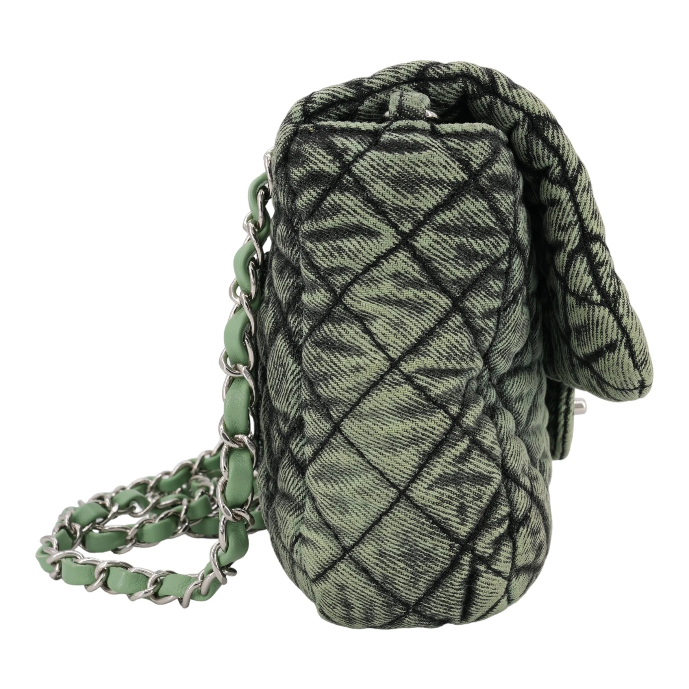 20C Denimpression Mini Flap Bag in Aged Green Denim