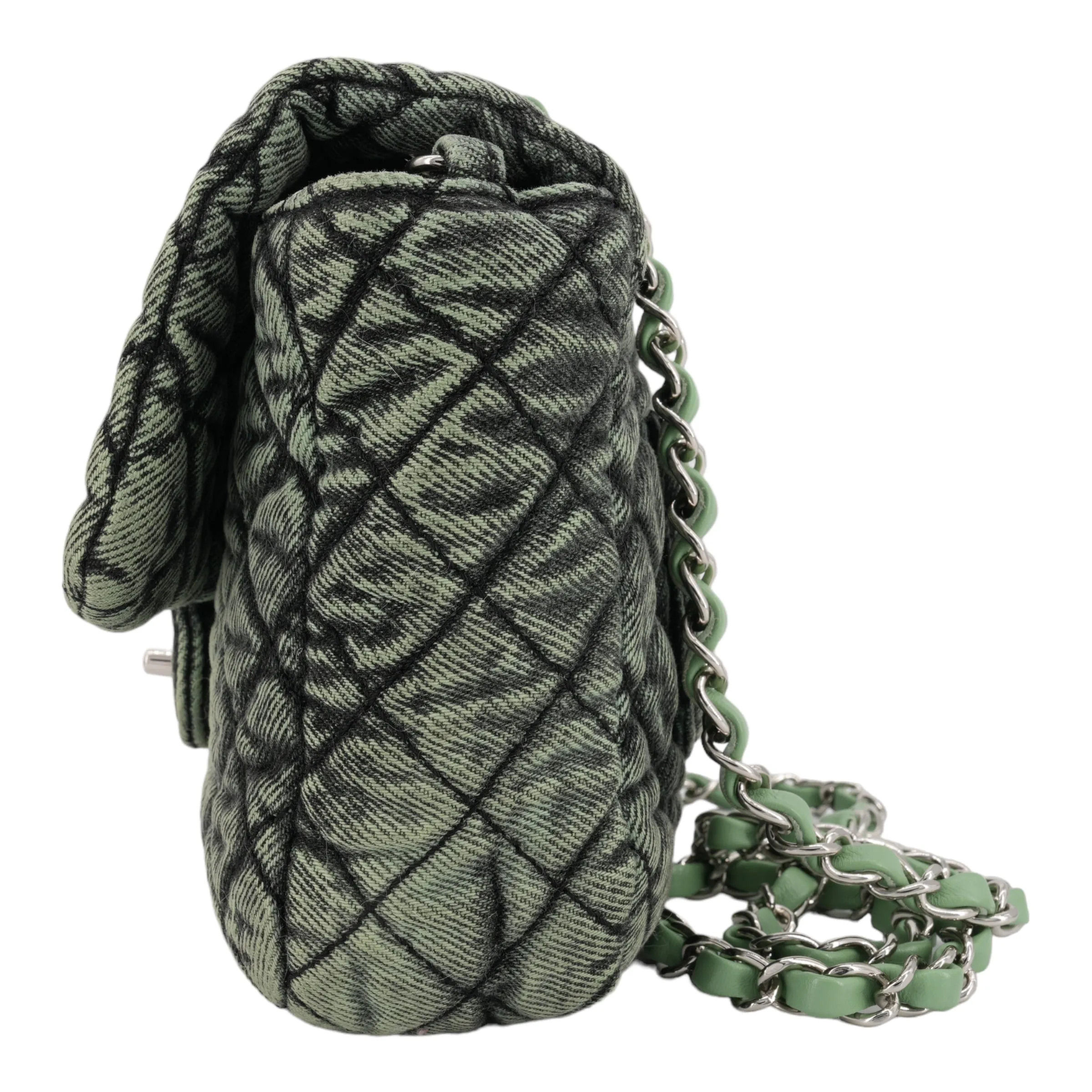 20C Denimpression Mini Flap Bag in Aged Green Denim
