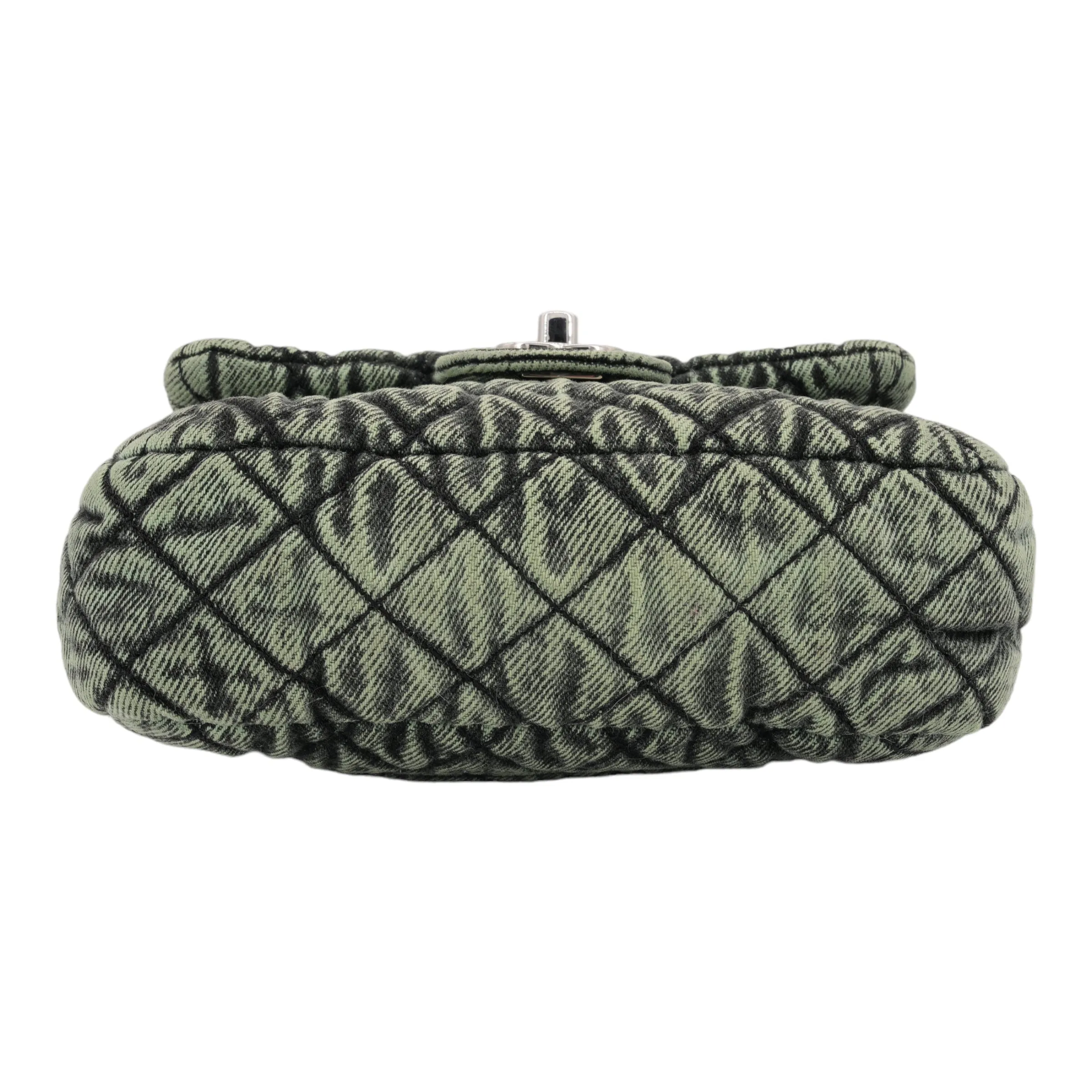 20C Denimpression Mini Flap Bag in Aged Green Denim