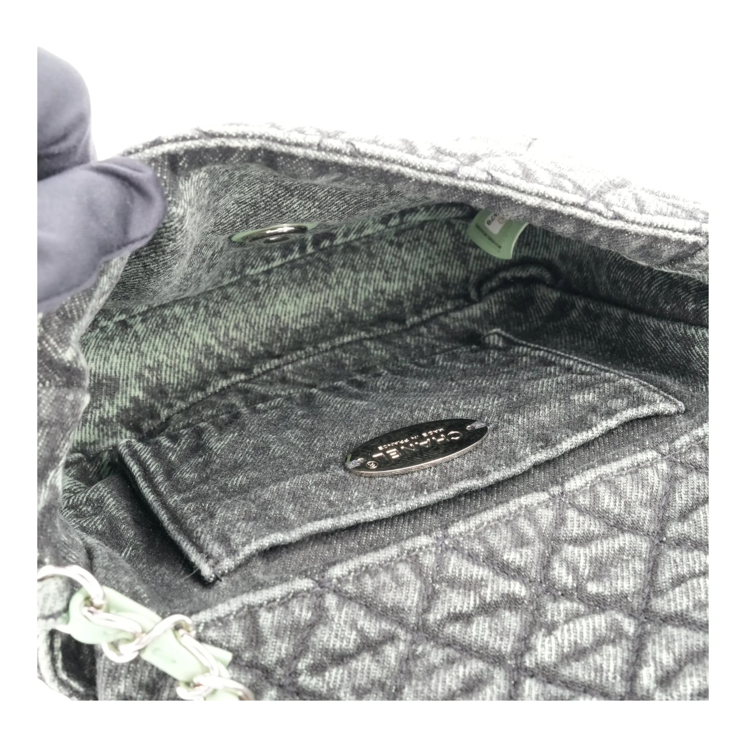 20C Denimpression Mini Flap Bag in Aged Green Denim