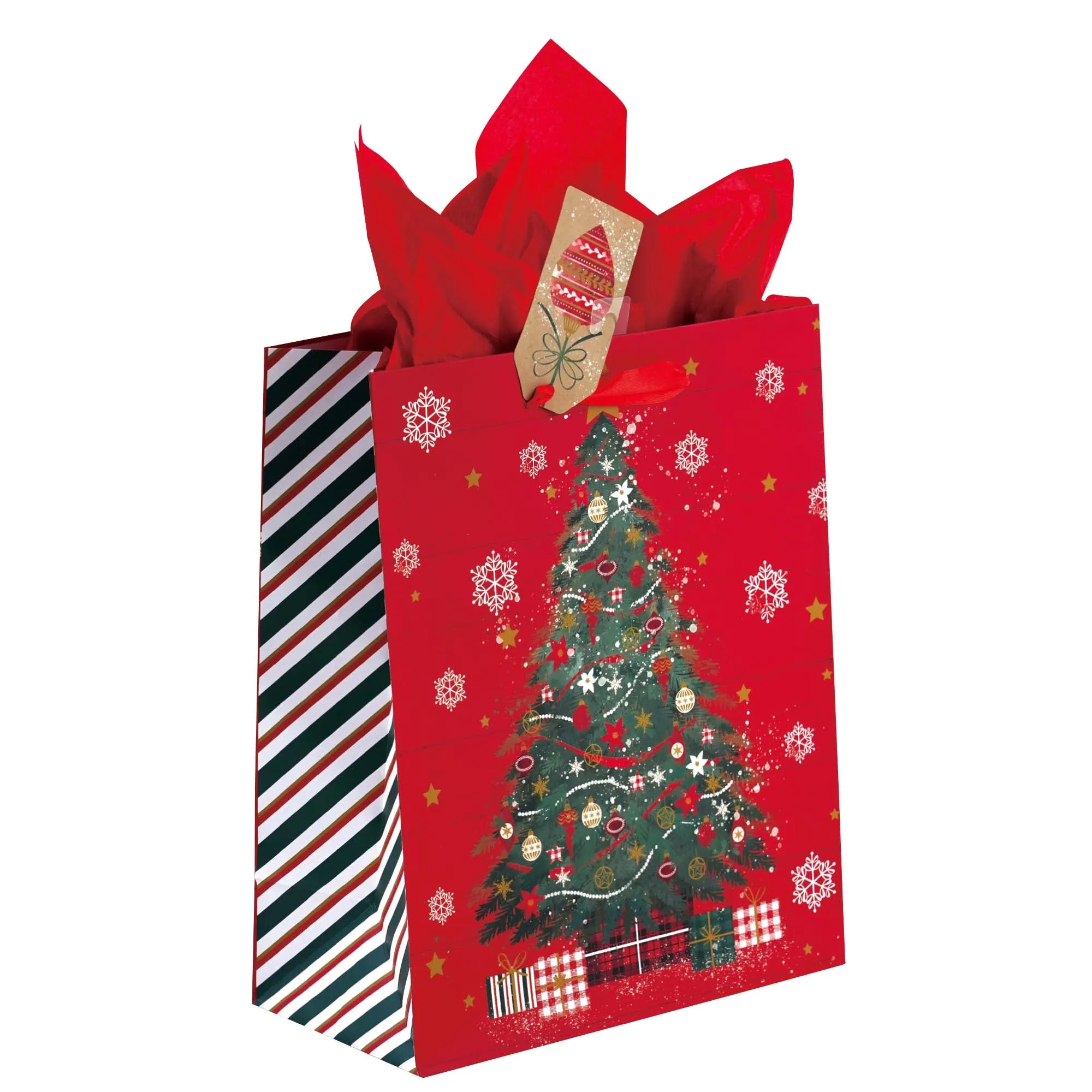 2Pk Extra Large Christmastime Is Here Printed Bag, 4 Designs