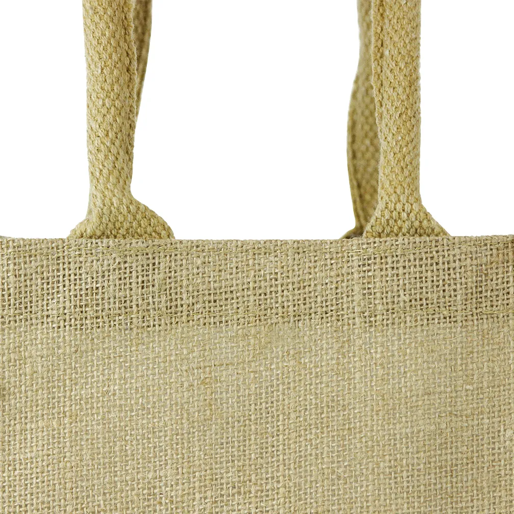 4 Bottle Jute Wine Bag with cotton webbed handles