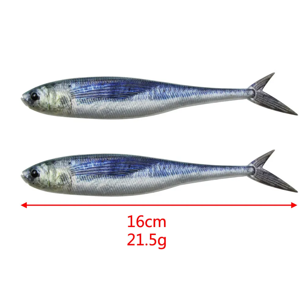4pcs 2 sizes Natural shape Soft Plastic Mackerel Bonus 5pcs jig heads