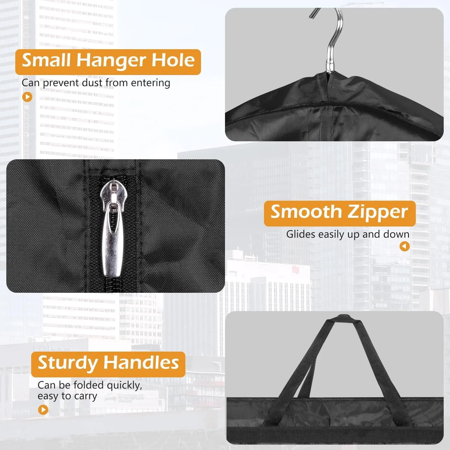 65" Waterproof Garment Bags 2 Packs for Gowns Tuxedos Coats Wedding Dress