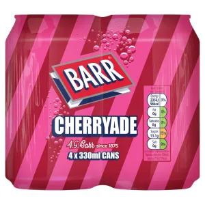 Barr Cherryade 4 x 330ml (Case of 6 Total 24 Cans)
