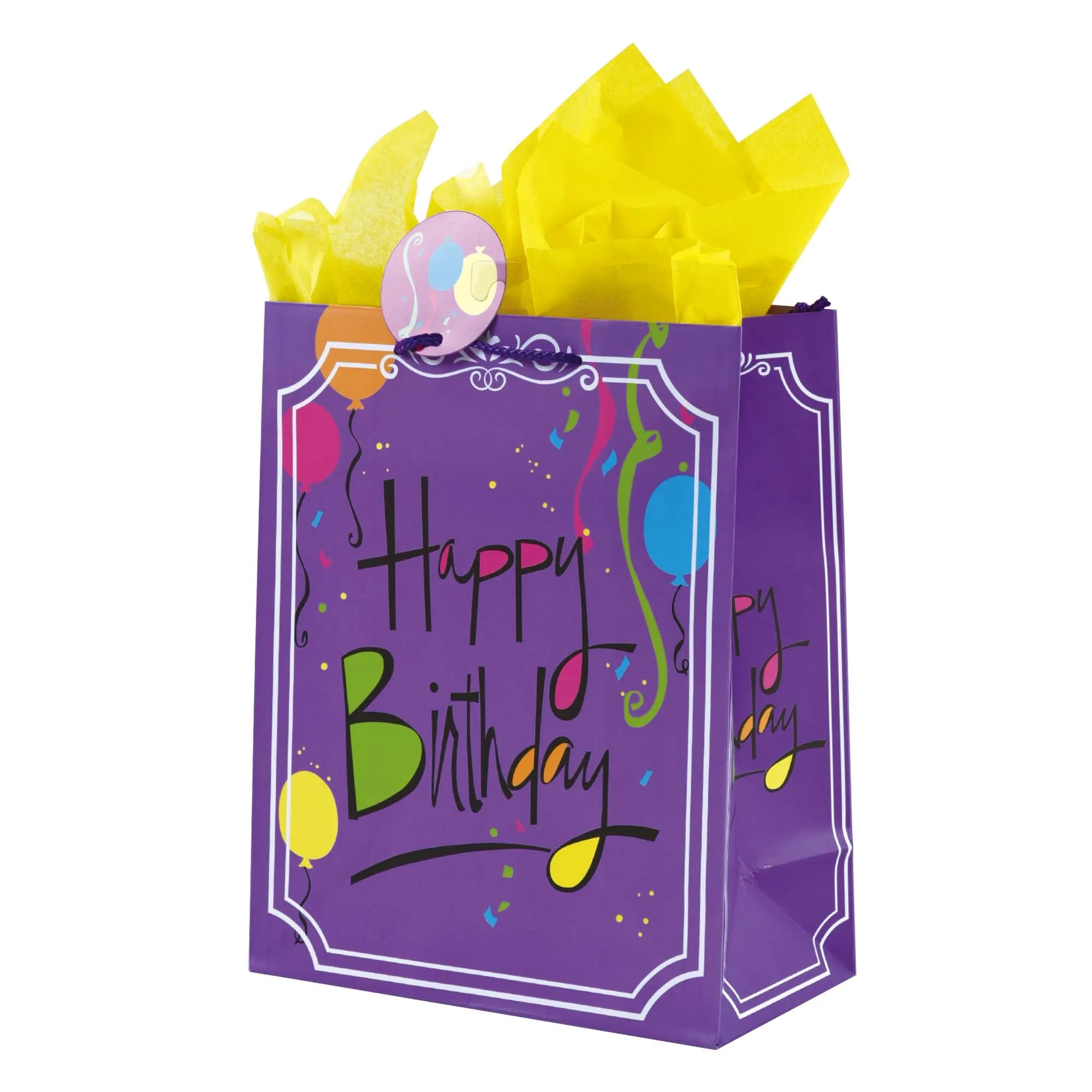 Birthday-Large Hip Hip Hooray Party Printed Bag, 4 Designs