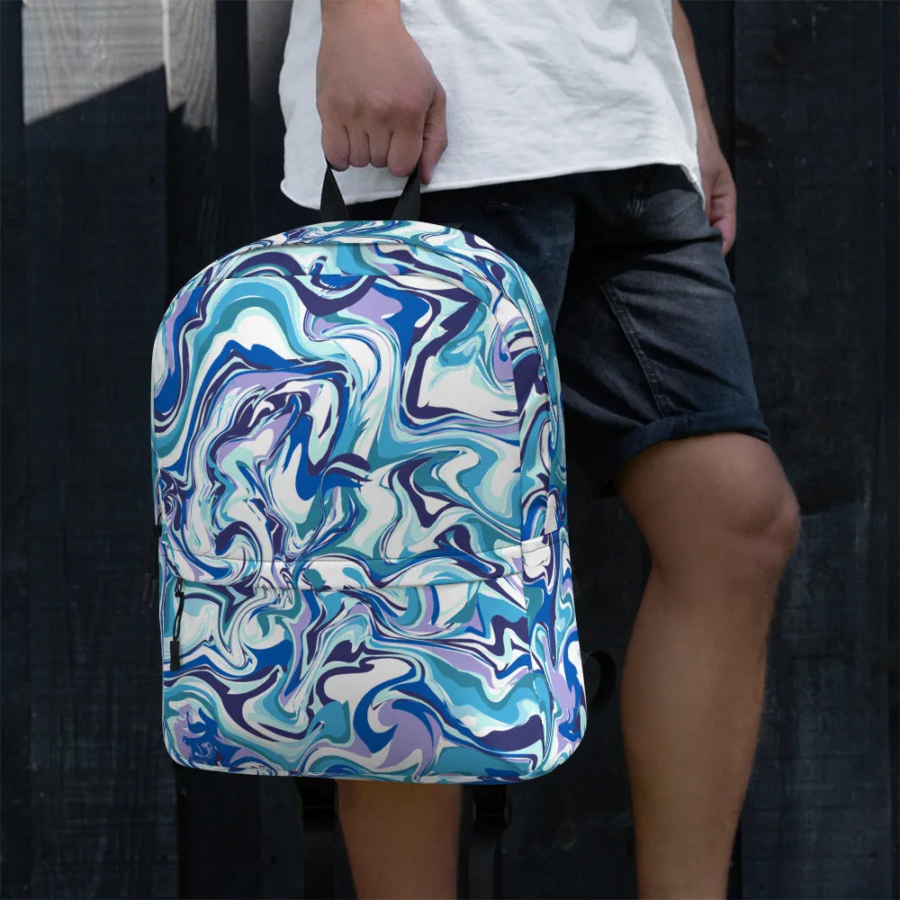 BLUE | Premium VINTAGE Print Adult or Teen Unisex Backpack
