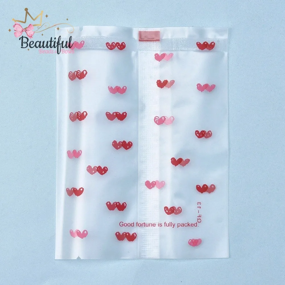 Cellophane Heart Printed Bags
