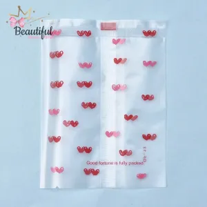 Cellophane Heart Printed Bags