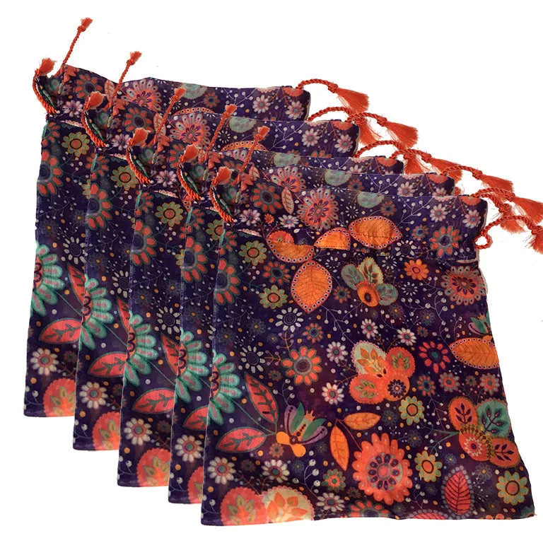 Chanderi Potli Bags /Gift Bags (pack of 5)