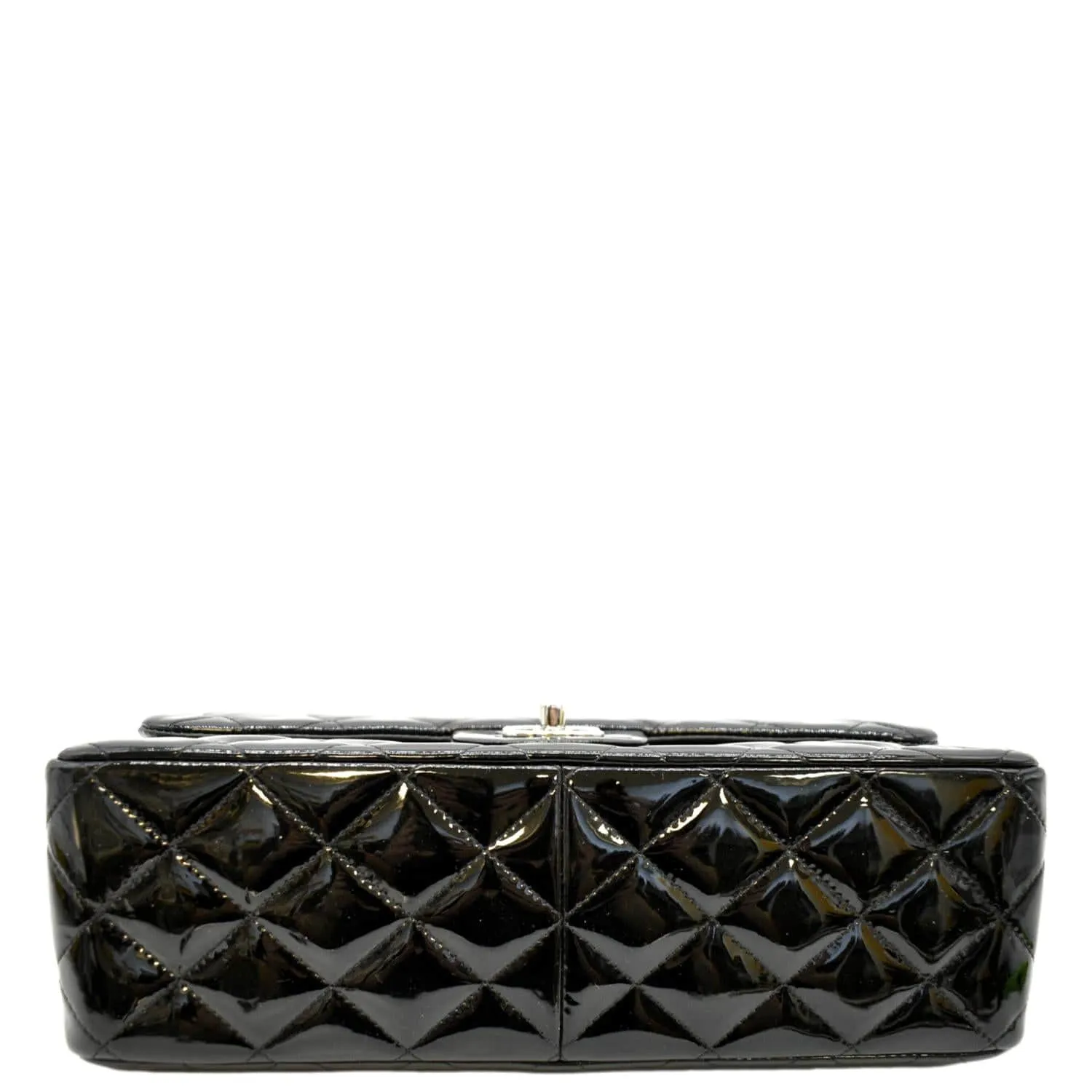 CHANEL Jumbo Flap Patent Leather Shoulder Bag Black