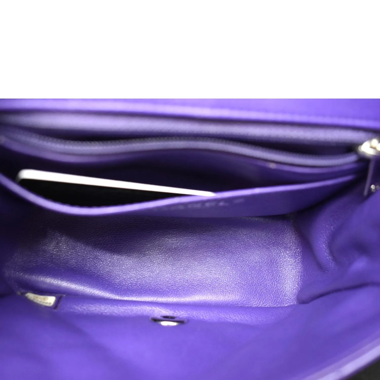 CHANEL Mini Flap Patent Calfskin Leather Shoulder Bag Purple