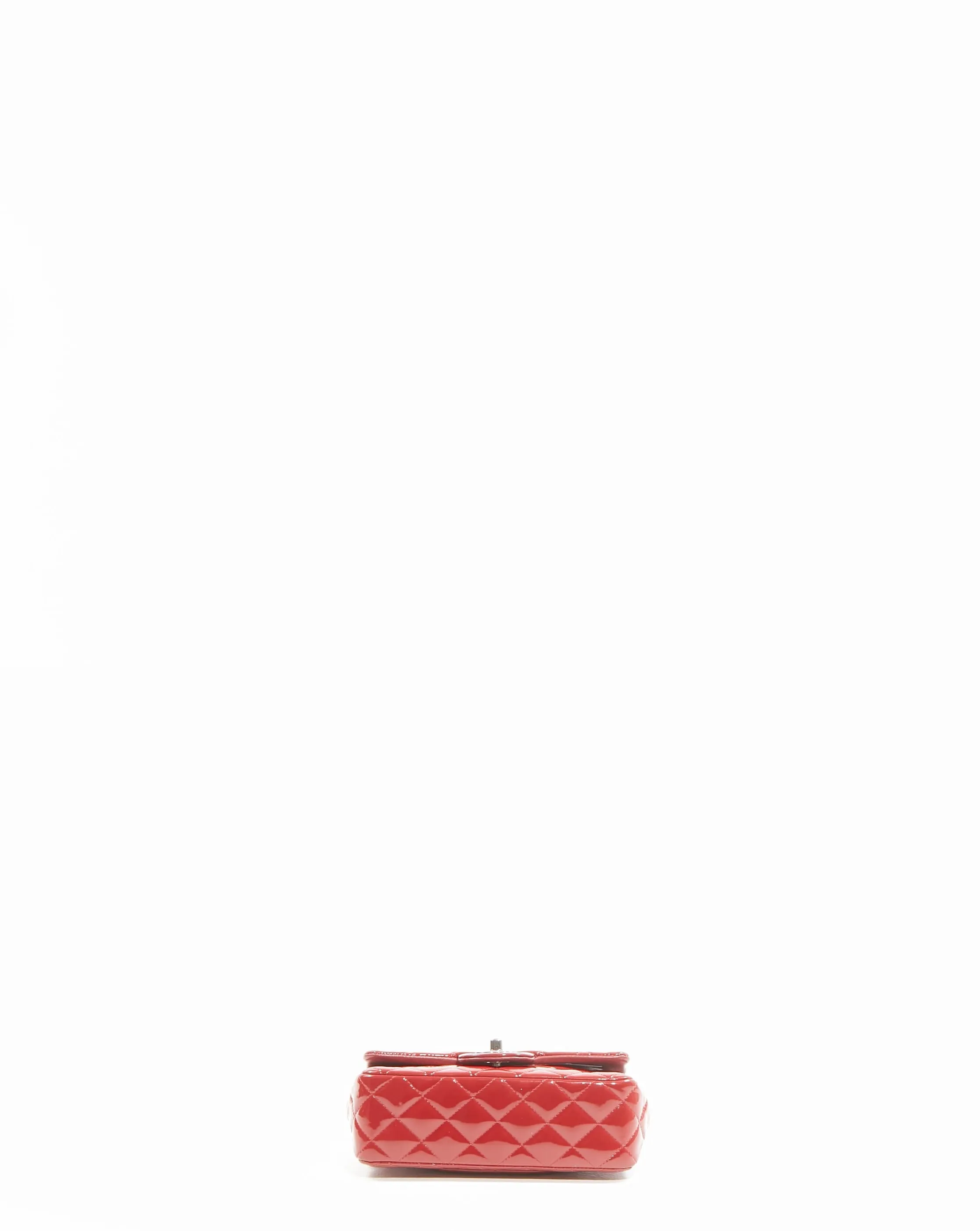 Chanel Red Patent Leather Mini Rectangular Classic Flap Bag