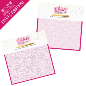 Chloes Creative Cards 8x8 Embossing Folder Fabulous Fan & Decadent Dots Bundle