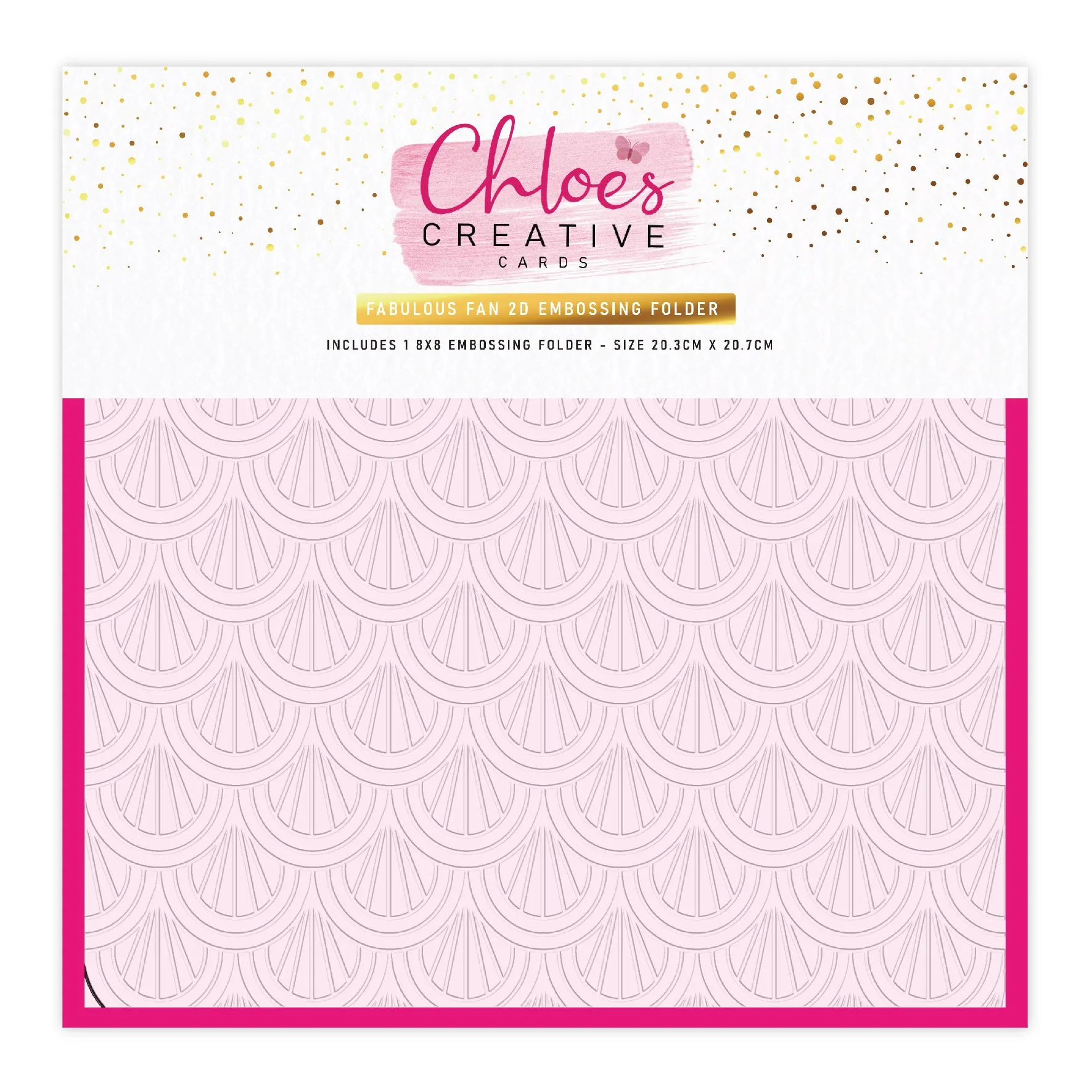 Chloes Creative Cards 8x8 Embossing Folder Fabulous Fan & Decadent Dots Bundle