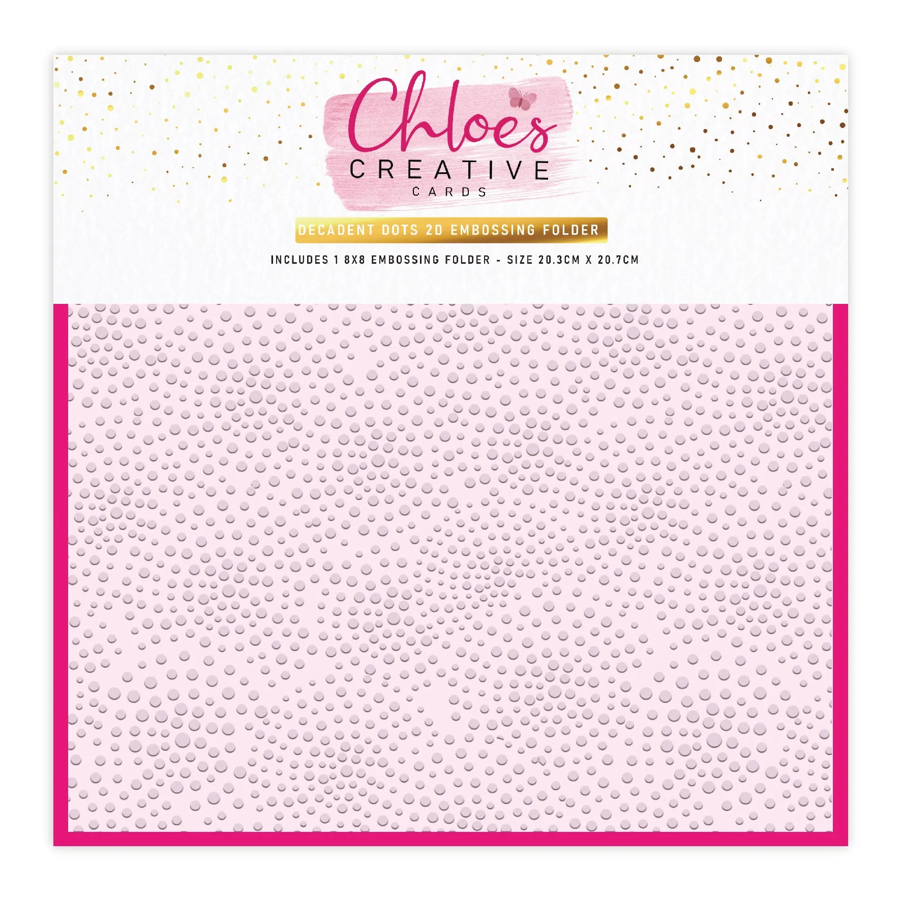 Chloes Creative Cards 8x8 Embossing Folder Fabulous Fan & Decadent Dots Bundle