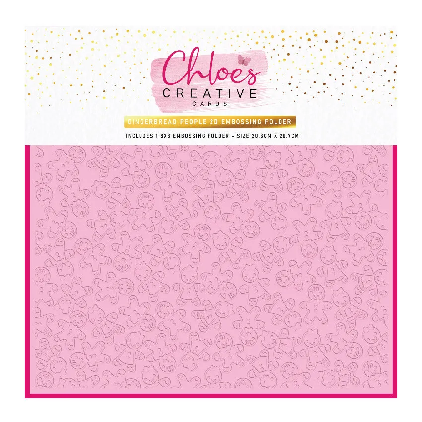 Chloe's Creative Cards - 8x8" 2D Embossing Folder - Gingerbread People
