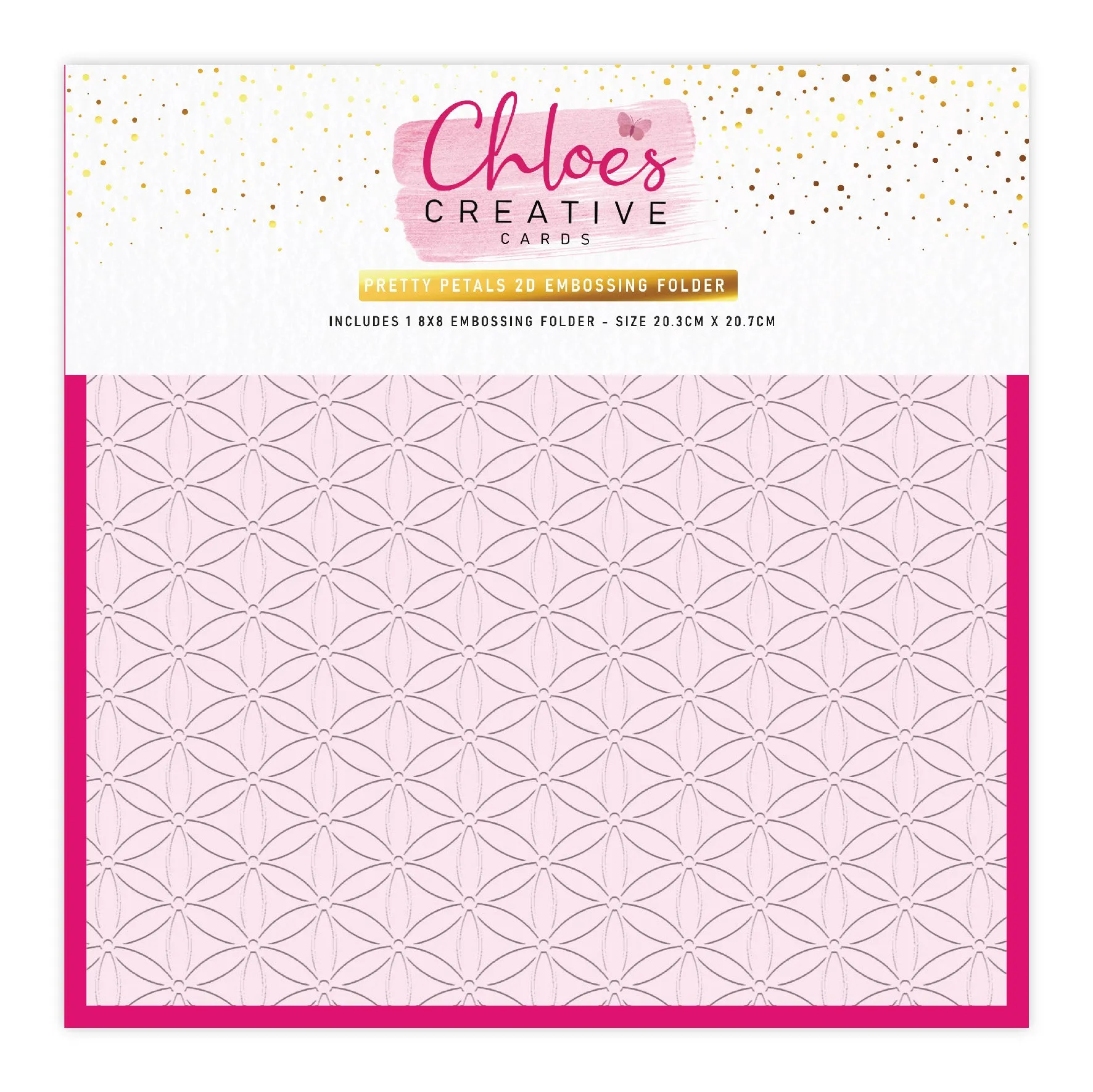 Chloes Creative Cards - 8x8" 2D Embossing Folder - Pretty Petals