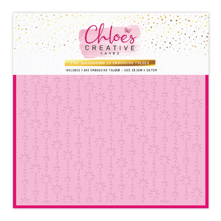 Chloe's Creative Cards - 8x8" 2D Embossing Folder - Star Background