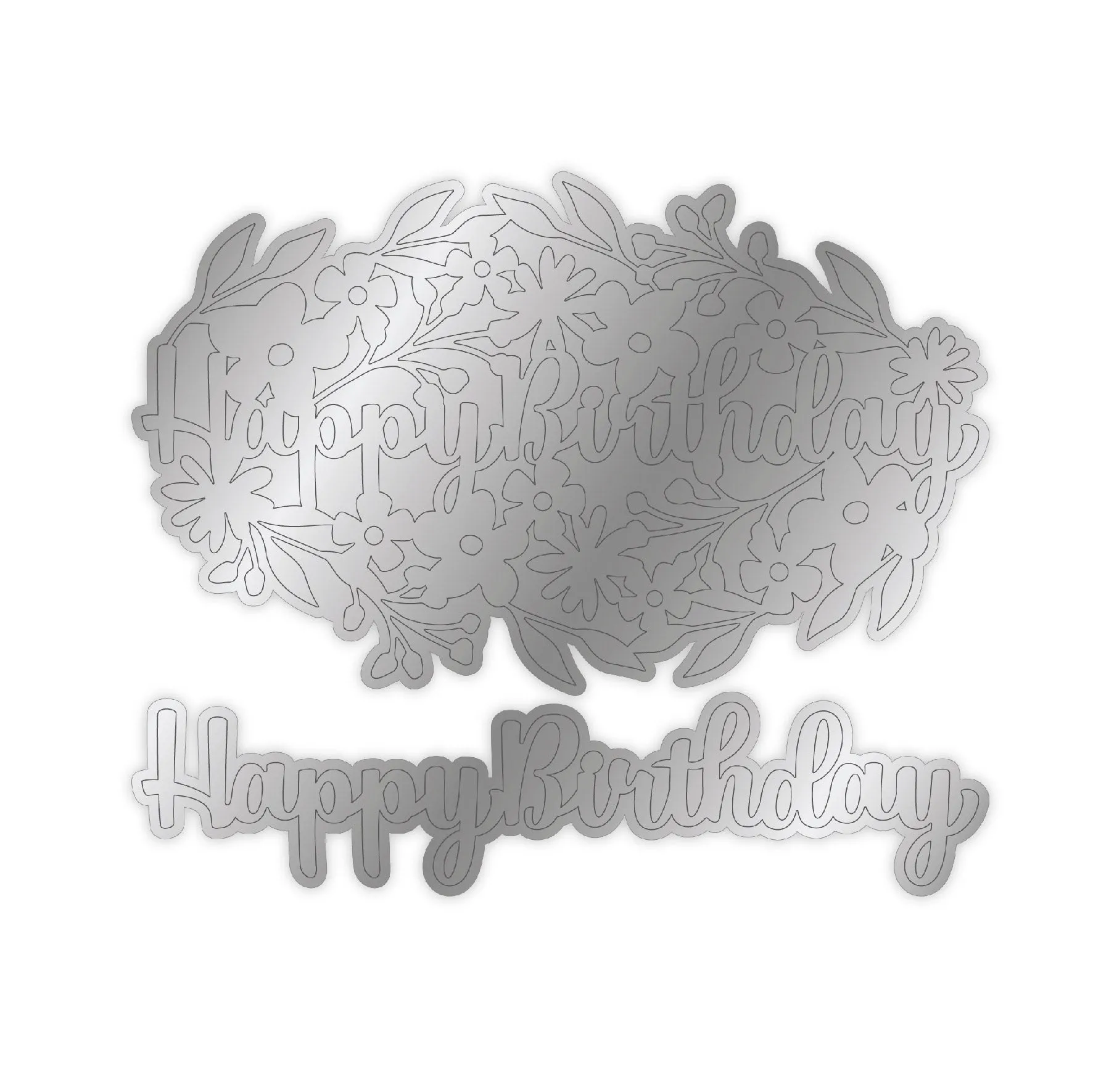 Chloes Creative Cards Metal Die Set - Floral Happy Birthday