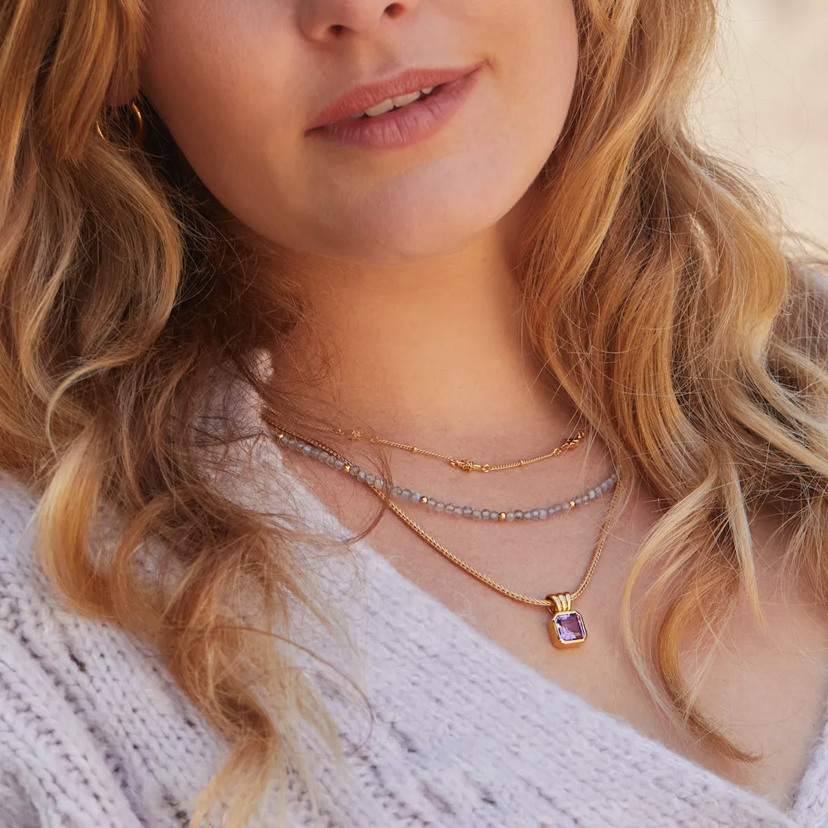 Dainty White Topaz Star Chain