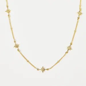 Dainty White Topaz Star Chain