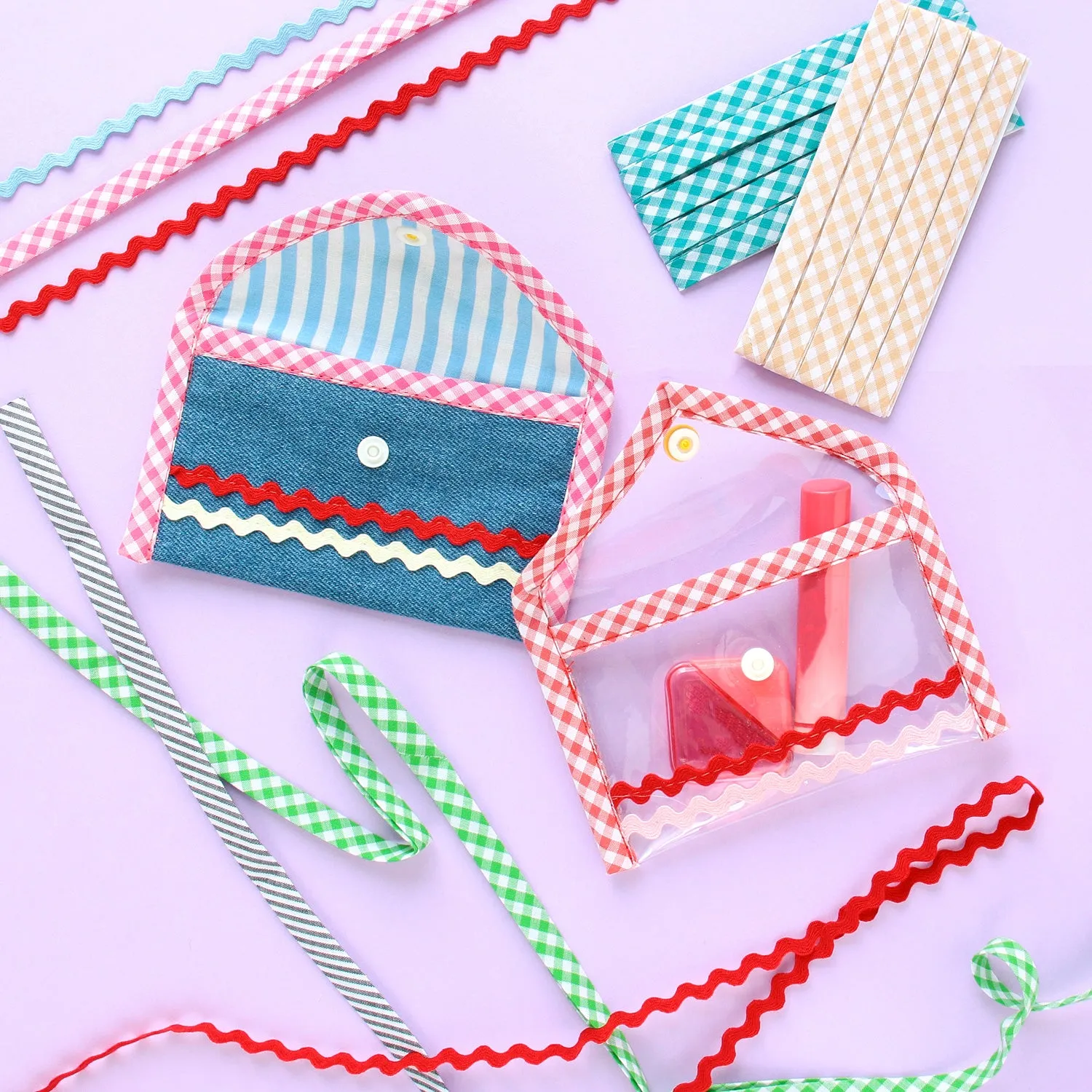 Double Fold Bias Tape 3/8" - Black Gingham