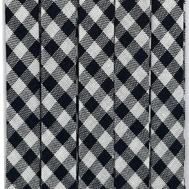 Double Fold Bias Tape 3/8" - Black Gingham