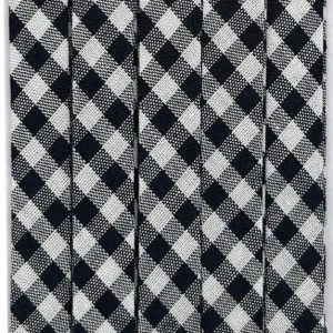 Double Fold Bias Tape 3/8" - Black Gingham