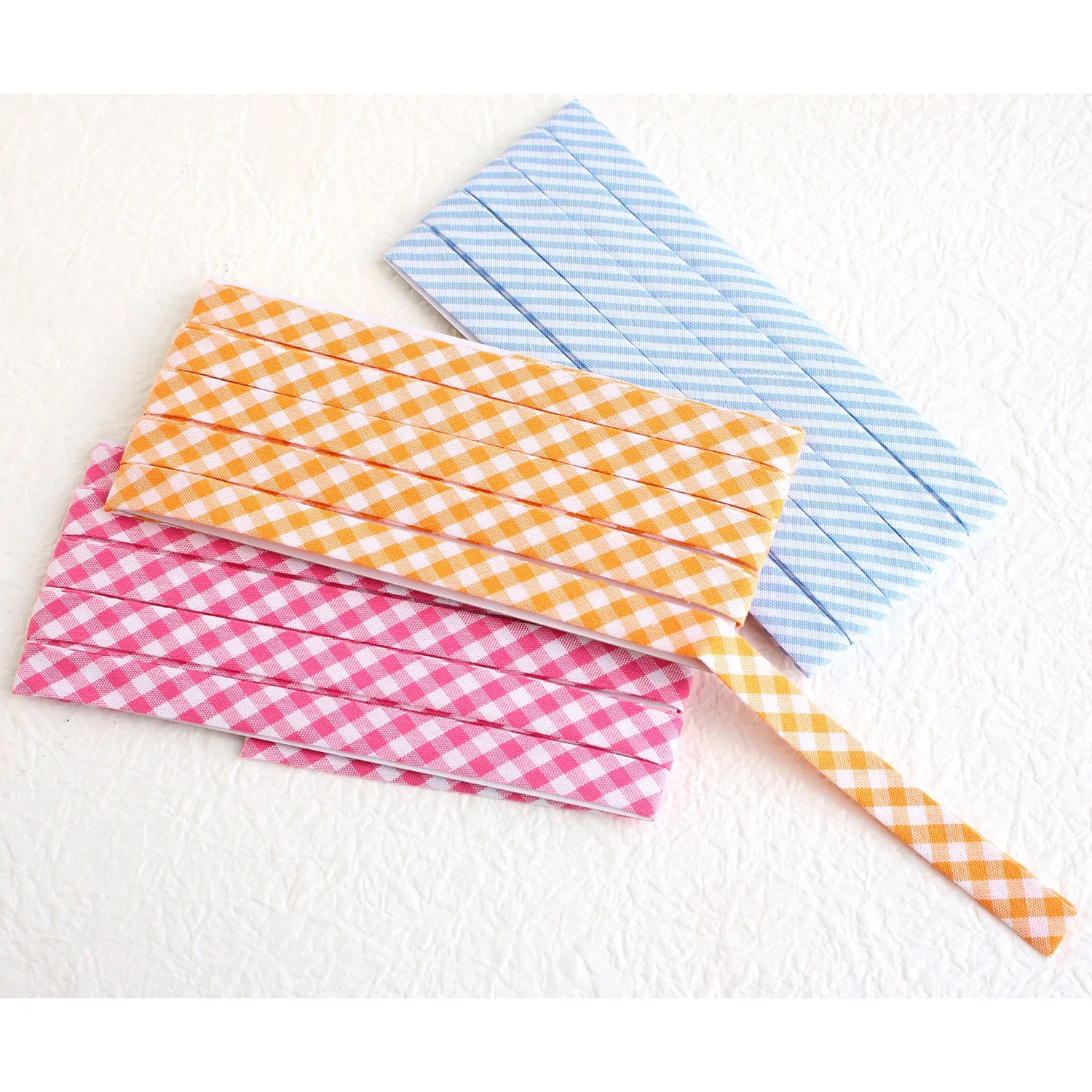 Double Fold Bias Tape 3/8" - Green Gingham