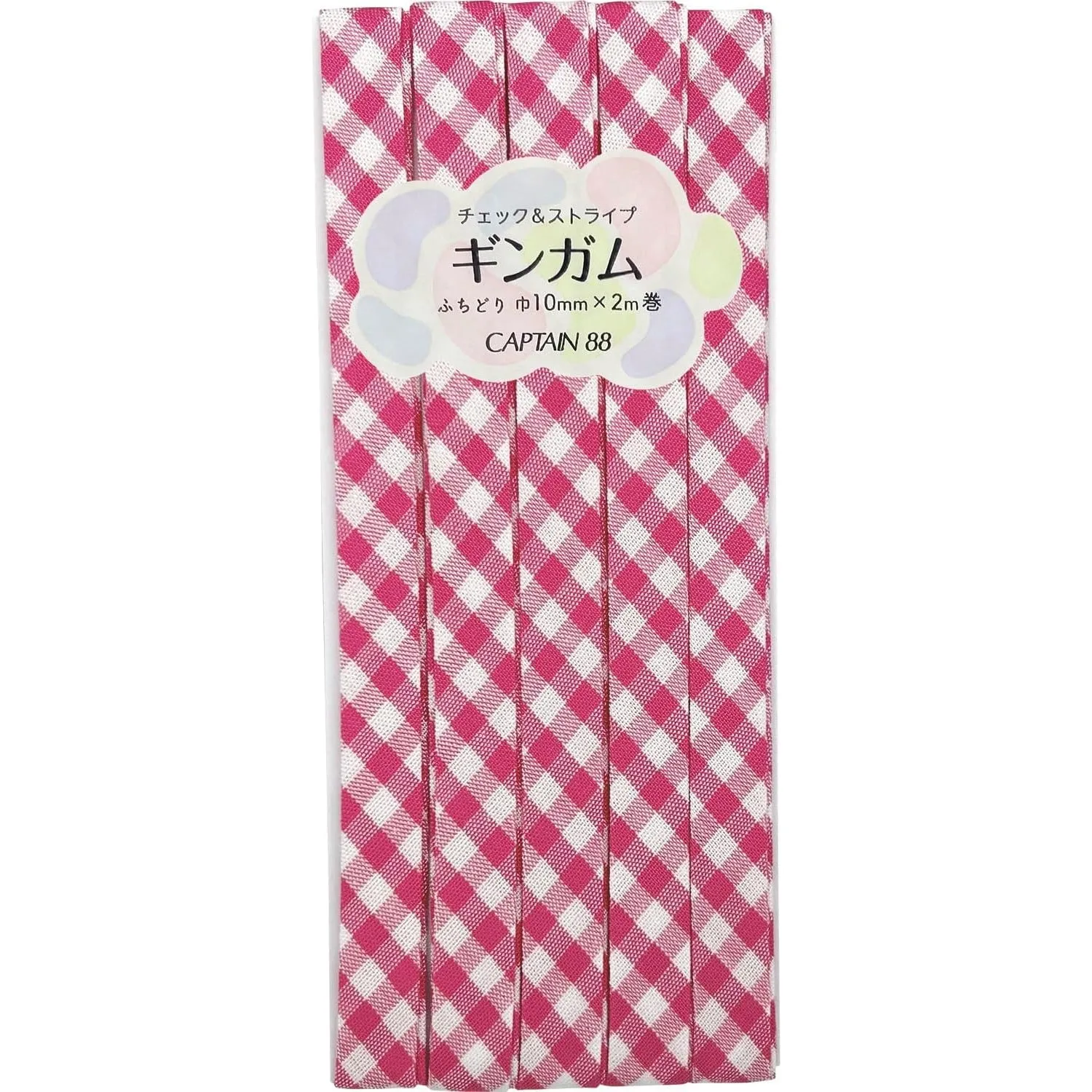 Double Fold Bias Tape 3/8" - Pink Gingham