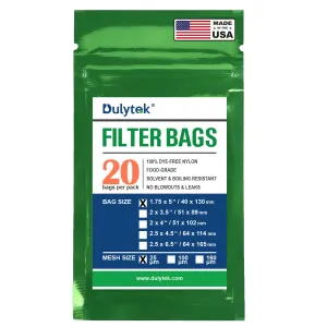 Dulytek® Premium Nylon Filter Bags, 1.75" x 5", 20 pcs, Various Micron Mesh Sizes Available, and Free Packing Card - Zero Blowouts