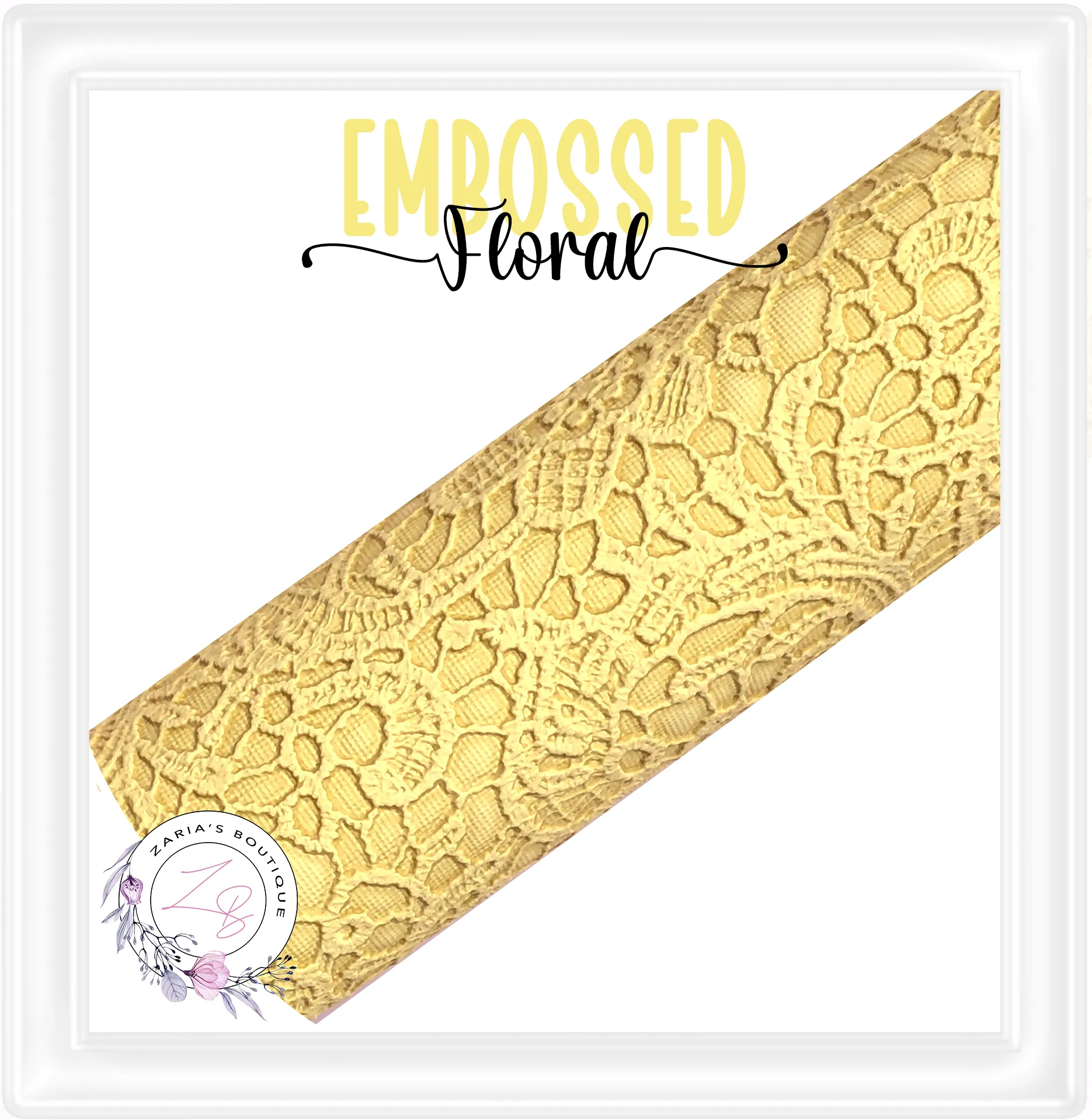 ⋅ Embossed Floral Butter Soft Lace ⋅ Vegan Faux Leather