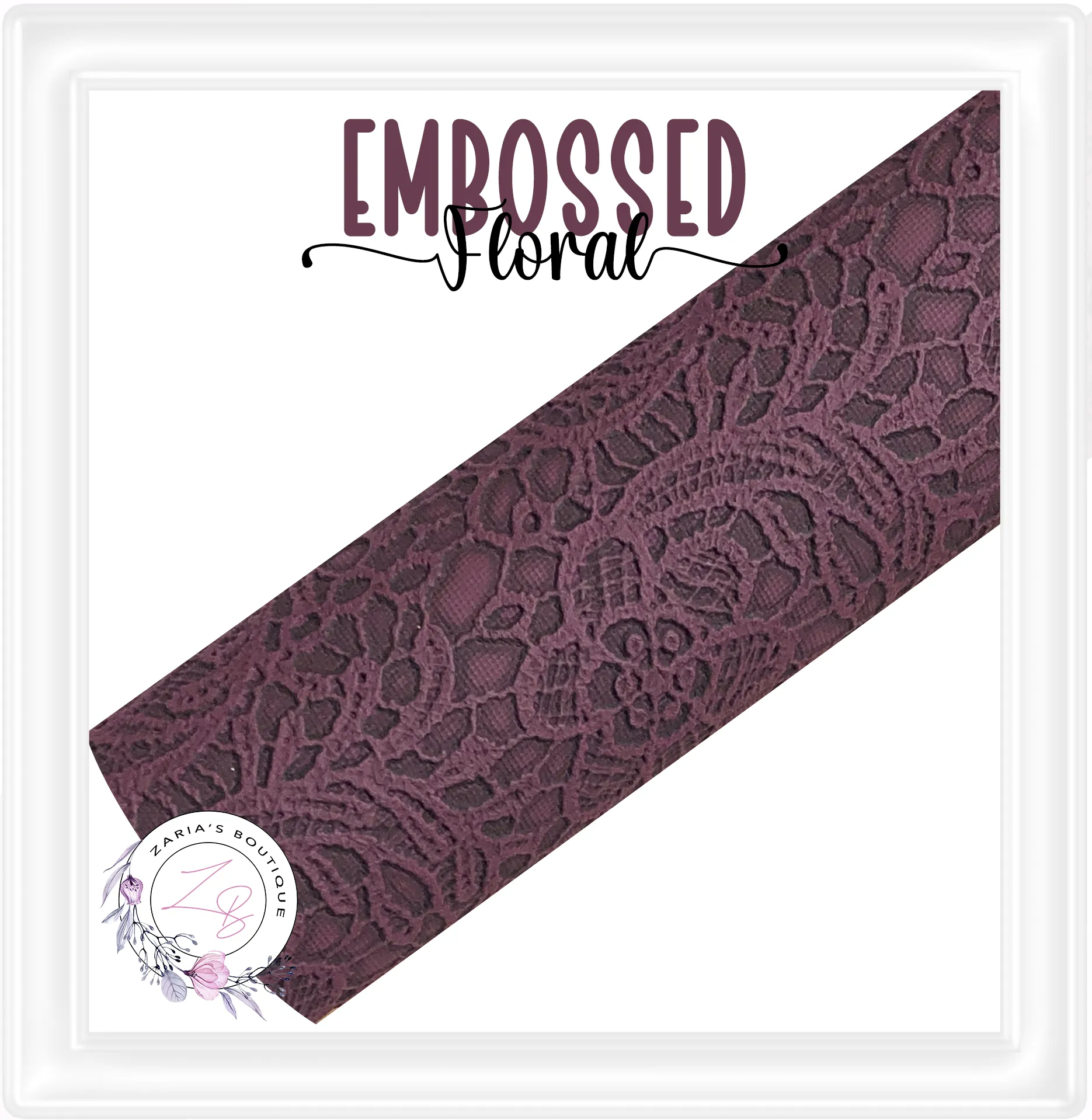 ⋅ Embossed Floral Butter Soft Lace ⋅ Vegan Faux Leather