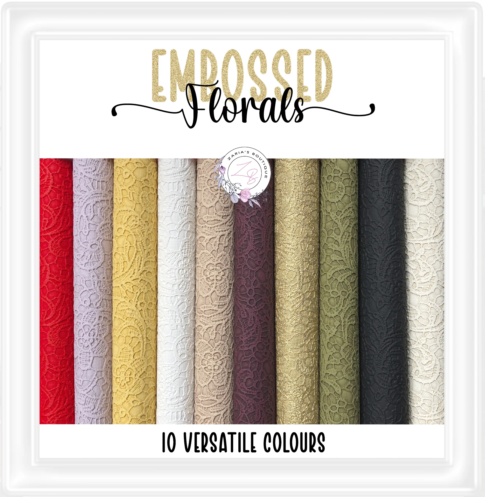 ⋅ Embossed Floral Butter Soft Lace ⋅ Vegan Faux Leather