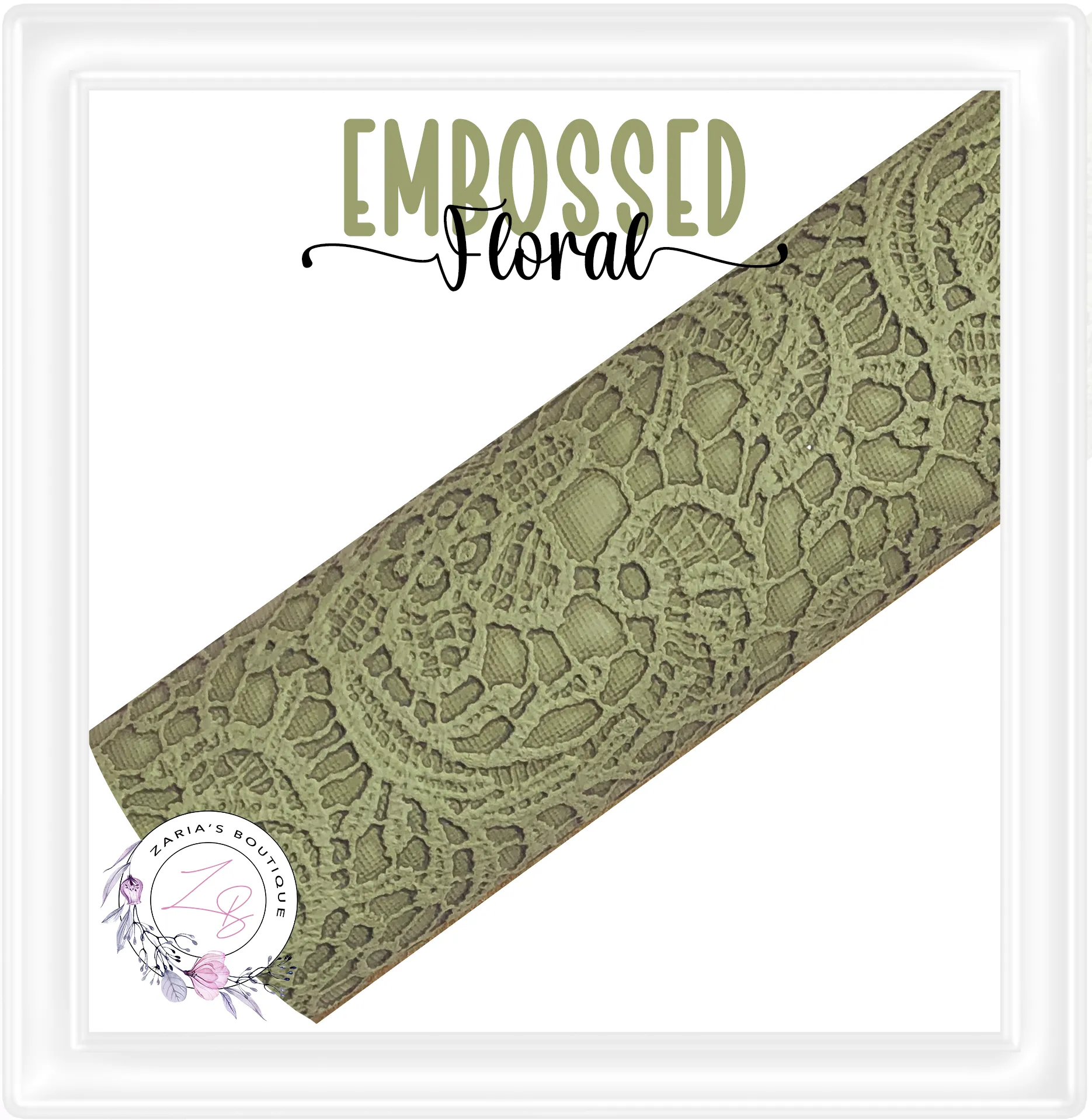 ⋅ Embossed Floral Butter Soft Lace ⋅ Vegan Faux Leather
