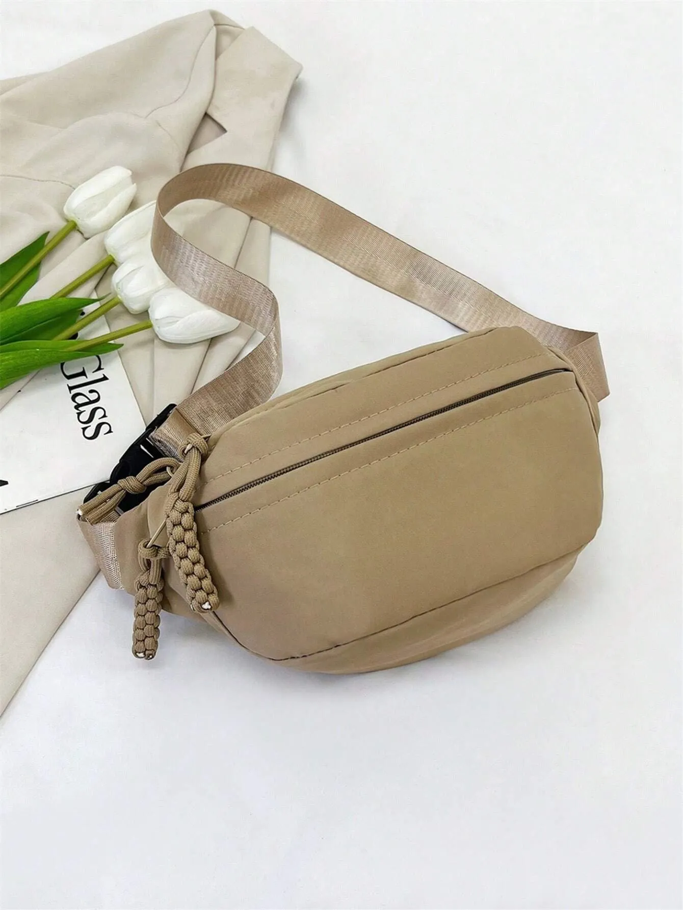 Fashion Nylon Crossbody Bag, Solid Color Shoulder Bag, Women's Casual Sling Purse For Outdoor Sports
