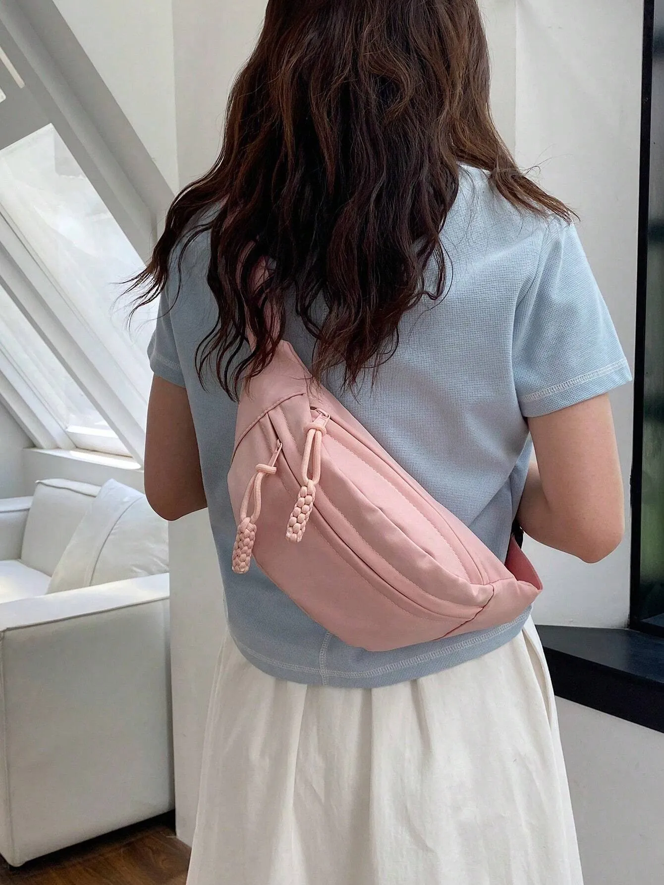 Fashion Nylon Crossbody Bag, Solid Color Shoulder Bag, Women's Casual Sling Purse For Outdoor Sports