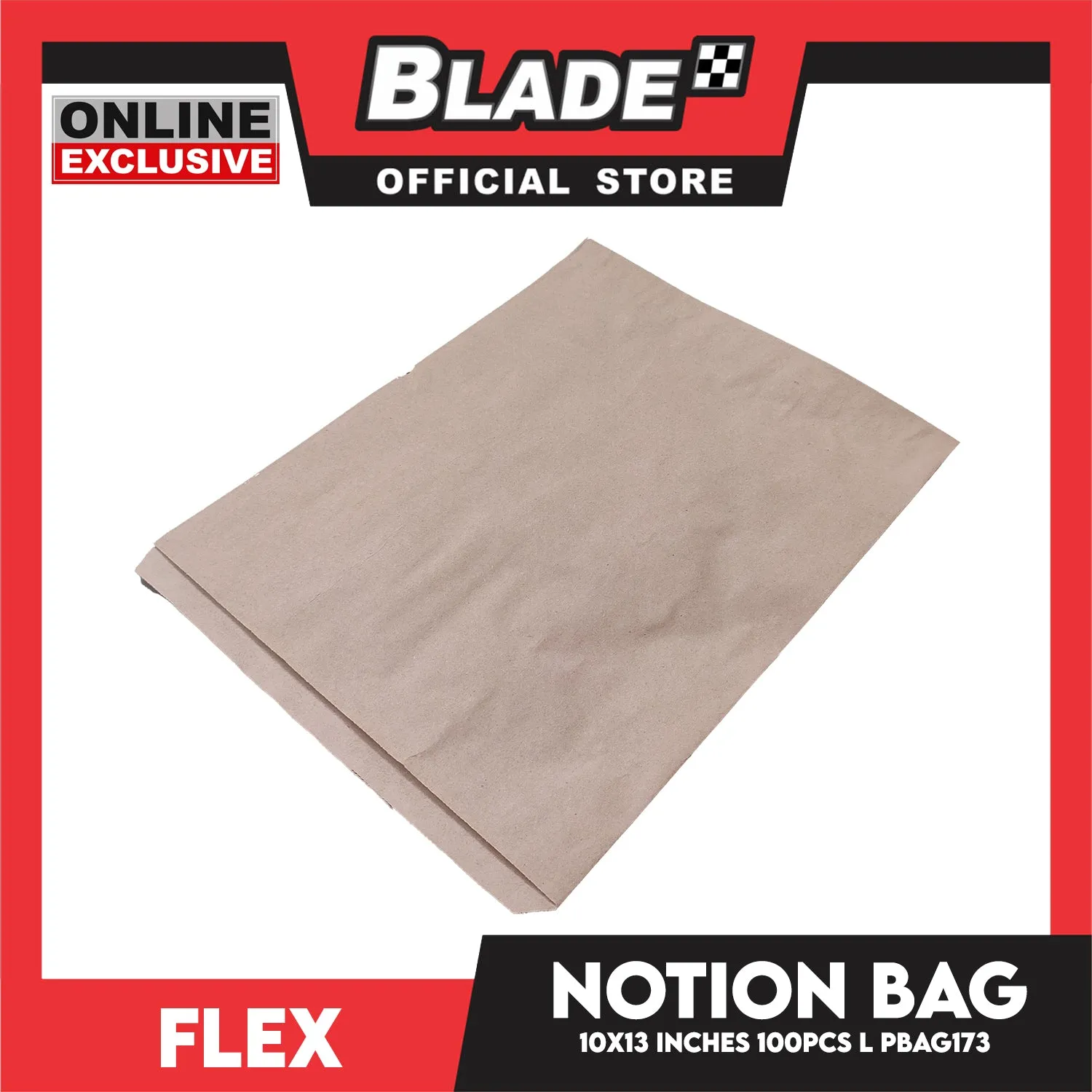 Flex Notion Bag Flat Bottom Large 100pcs 10x13 inches PBAG173 Kraft Paper Bag