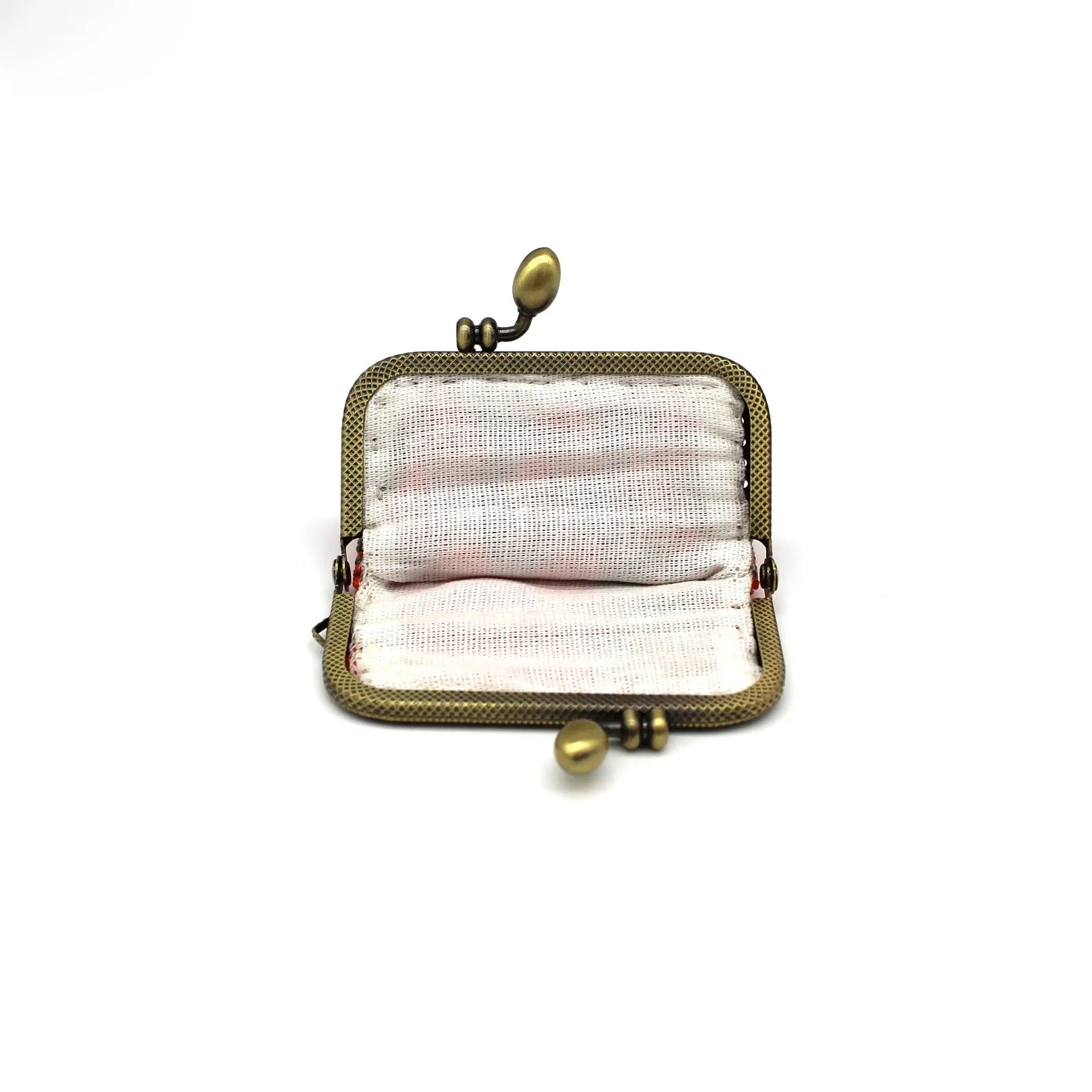 Glass Bead Coin Purse Metal Frame - STORM ORANGE
