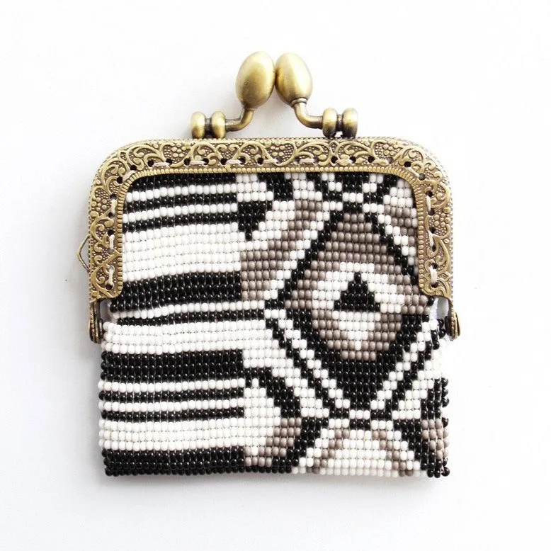 Glass Bead Coin Purse Metal Frame - VENICE