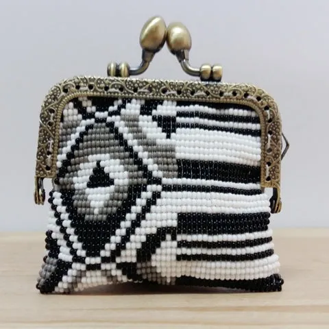 Glass Bead Coin Purse Metal Frame - VENICE