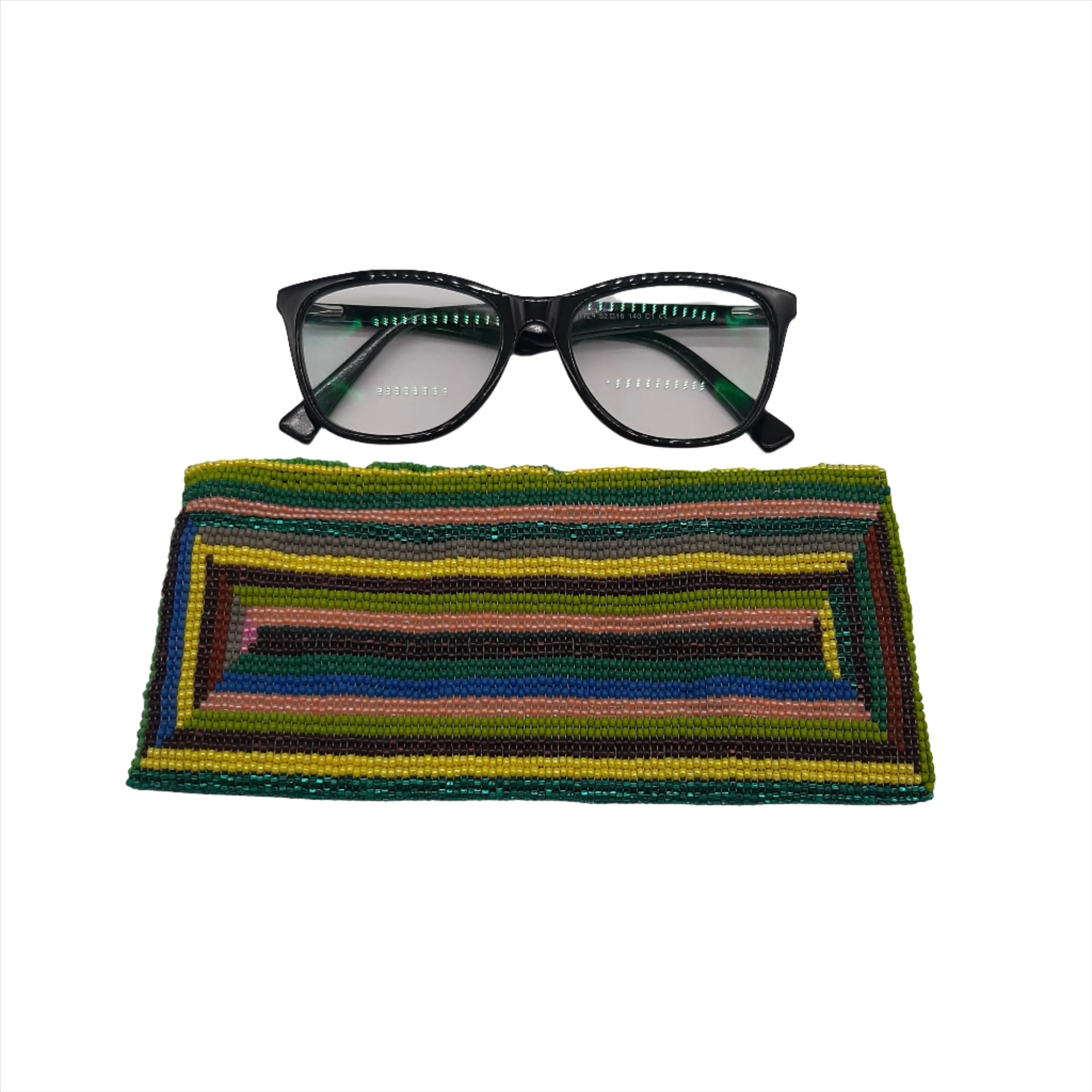 Glass Bead Eyeglass Case - RECTANGLE MULTICOLOR