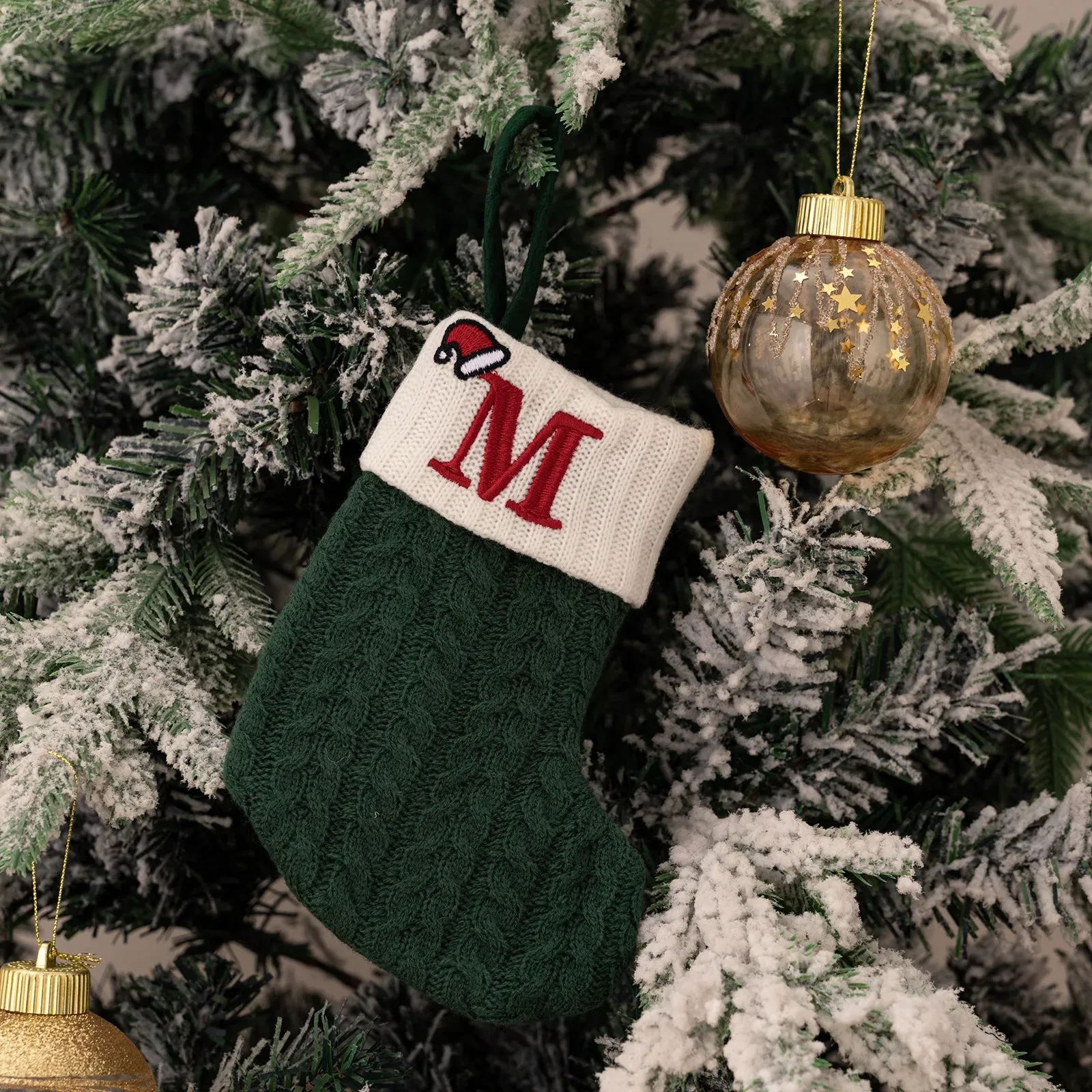 Green Snowflake Christmas Stocking