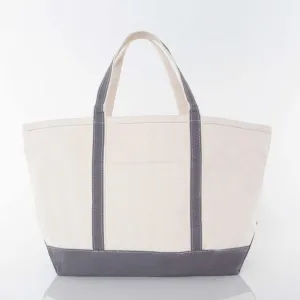 Grey Large Zippered Tote Bag