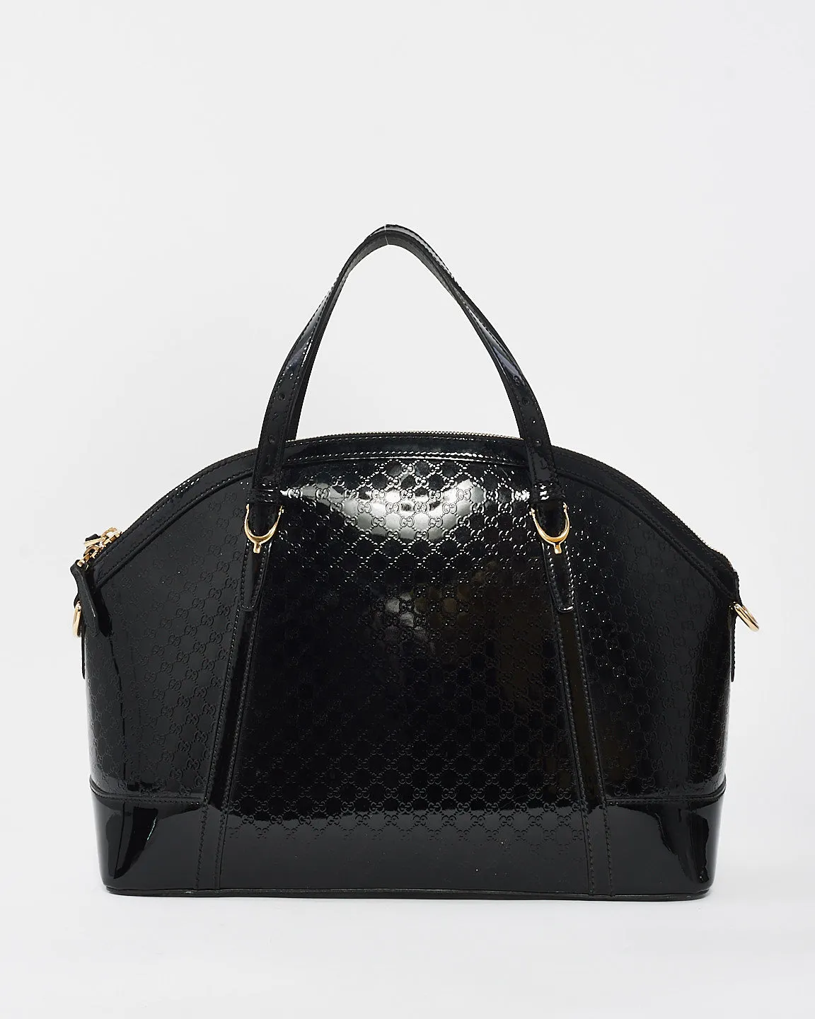 Gucci Black Microguccissima Patent Leather Medium Nice Top Handle Bag
