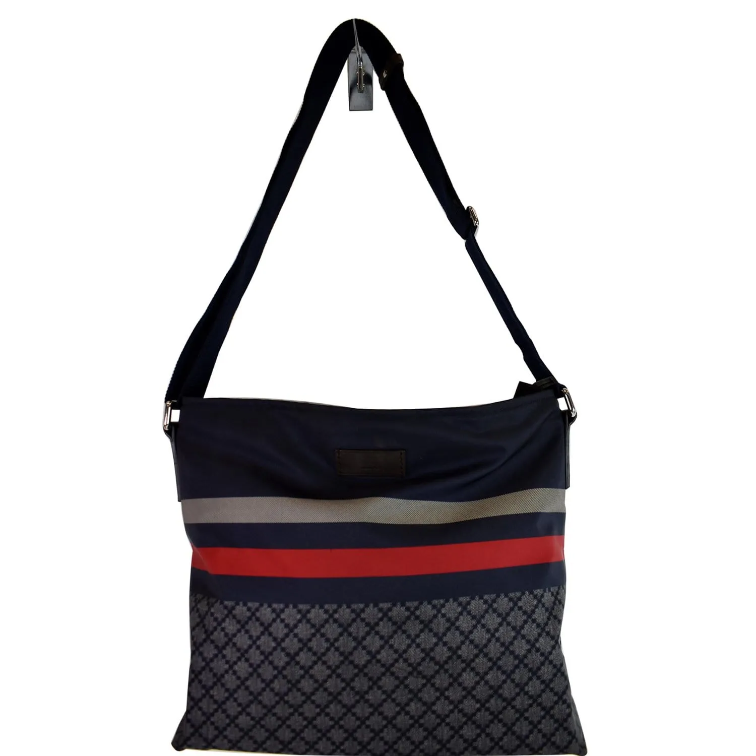 GUCCI Diamante Nylon Crossbody Messenger Bag Blue/Red 270410