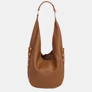 Hammitt Tom Zip Mahogany Pebble/Brushed Gold Red Zip Hobo Bag
