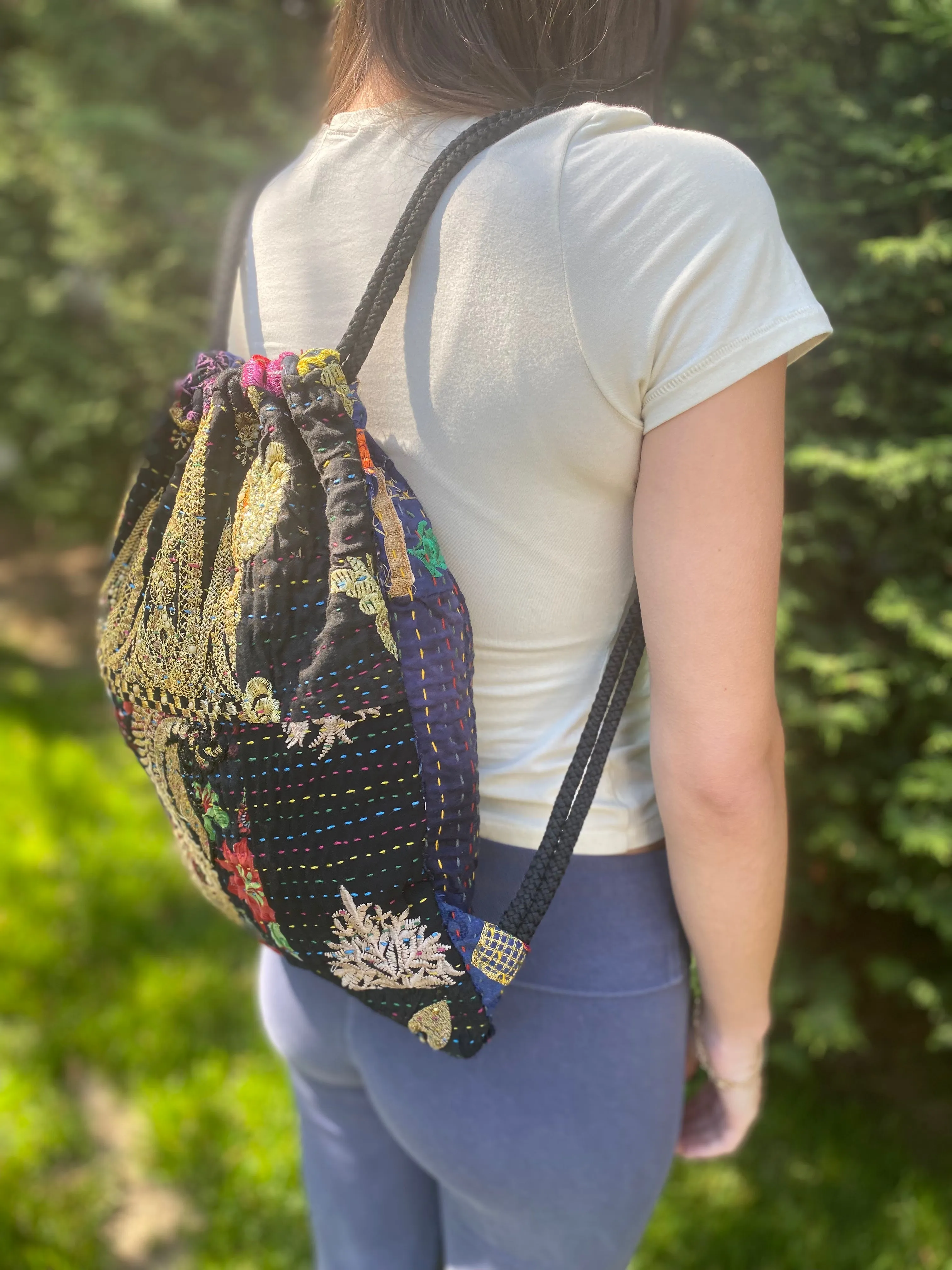 Hands-free #upcycled Drawstring Bag
